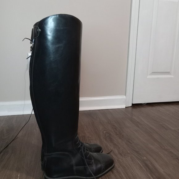 Synthetic black field boots size 7.5 slim - Picture 3 of 9